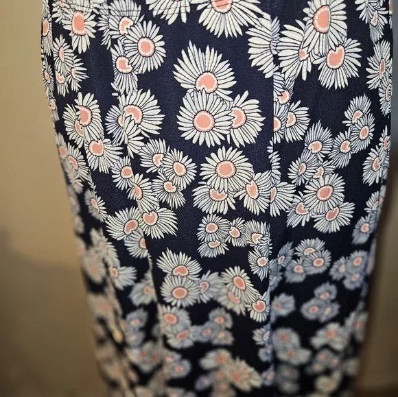Womans Blue Floral Print Knee Length Skirt Size 8 - Picture 5 of 10
